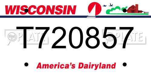 T720857 Wisconsin License Plate