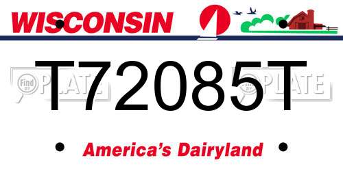 T72085T Wisconsin License Plate