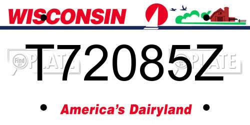 T72085Z Wisconsin License Plate