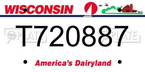 T720887 Wisconsin License Plate