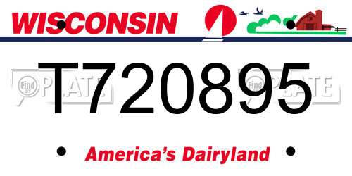 T720895 Wisconsin License Plate