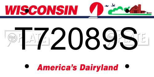 T72089S Wisconsin License Plate