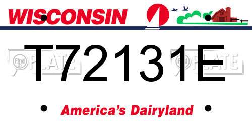 T72131E Wisconsin License Plate