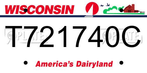 T721740C Wisconsin License Plate