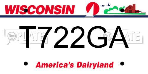 T722GA Wisconsin License Plate