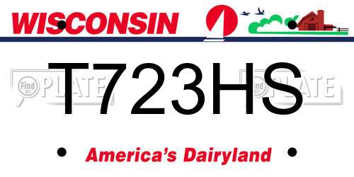 T723HS Wisconsin License Plate