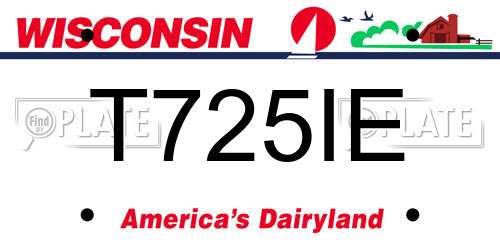 T725IE Wisconsin License Plate