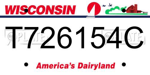 T726154C Wisconsin License Plate