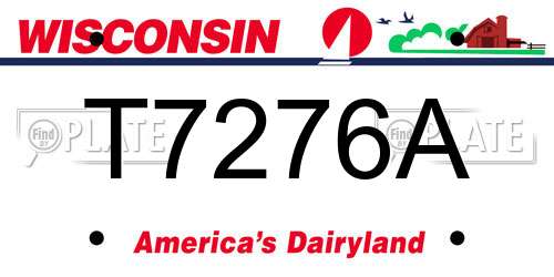 T7276A Wisconsin License Plate