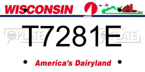 T7281E Wisconsin License Plate