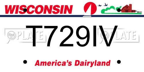 T729IV Wisconsin License Plate