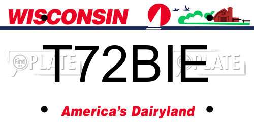 T72BIE Wisconsin License Plate