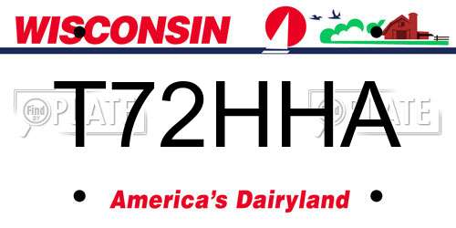 T72HHA Wisconsin License Plate