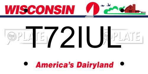 T72IUL Wisconsin License Plate