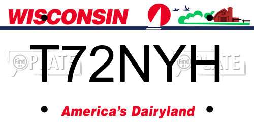 T72NYH Wisconsin License Plate