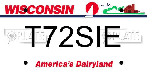 T72SIE Wisconsin License Plate
