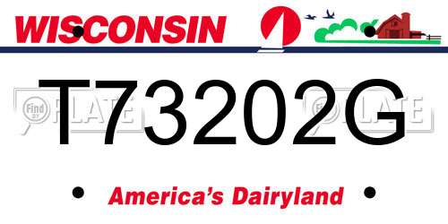 T73202G Wisconsin License Plate