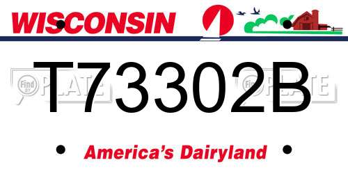 T73302B Wisconsin License Plate
