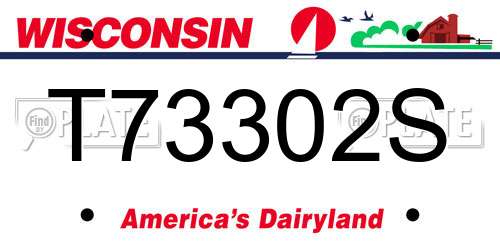 T73302S Wisconsin License Plate