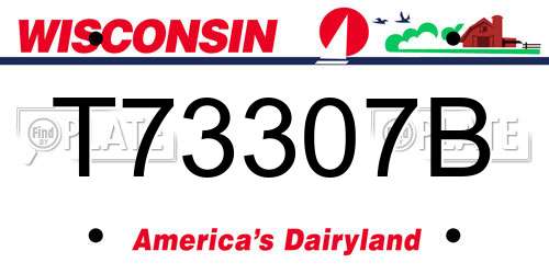 T73307B Wisconsin License Plate