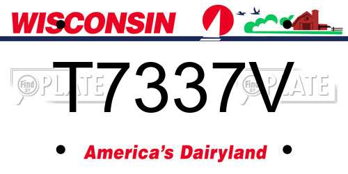 T7337V Wisconsin License Plate