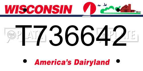 T736642 Wisconsin License Plate