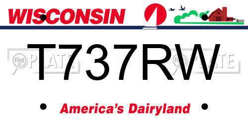 T737RW Wisconsin License Plate