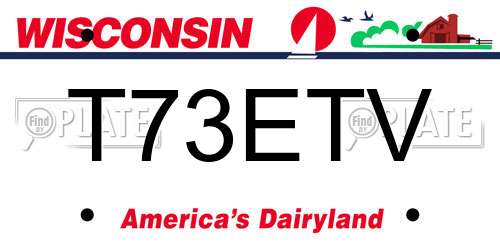T73ETV Wisconsin License Plate