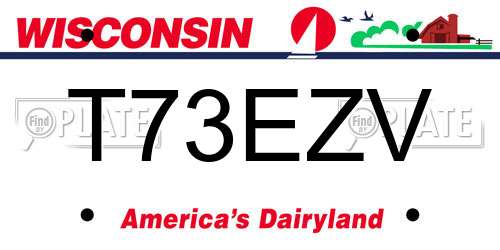 T73EZV Wisconsin License Plate