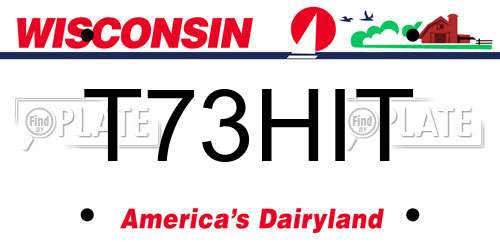 T73HIT Wisconsin License Plate
