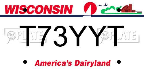 T73YYT Wisconsin License Plate