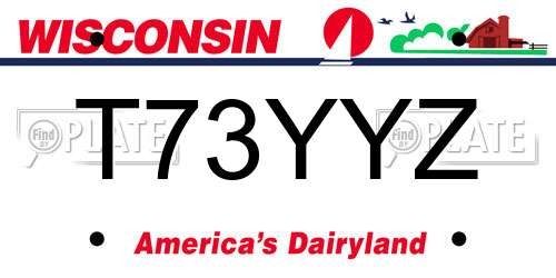 T73YYZ Wisconsin License Plate
