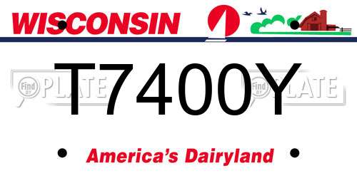 T7400Y Wisconsin License Plate