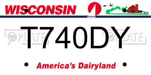 T740DY Wisconsin License Plate