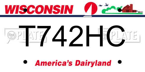 T742HC Wisconsin License Plate
