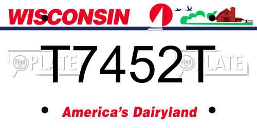 T7452T Wisconsin License Plate