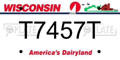 T7457T Wisconsin License Plate