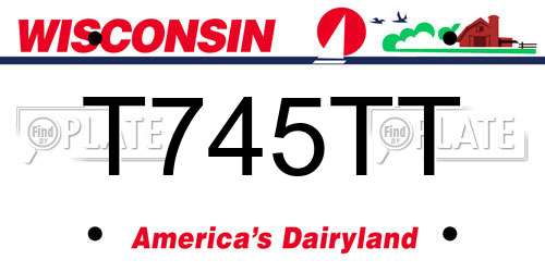T745TT Wisconsin License Plate
