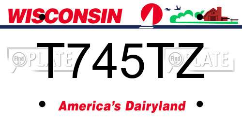 T745TZ Wisconsin License Plate