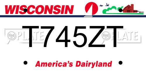T745ZT Wisconsin License Plate
