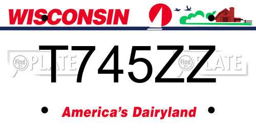 T745ZZ Wisconsin License Plate