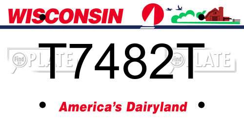 T7482T Wisconsin License Plate