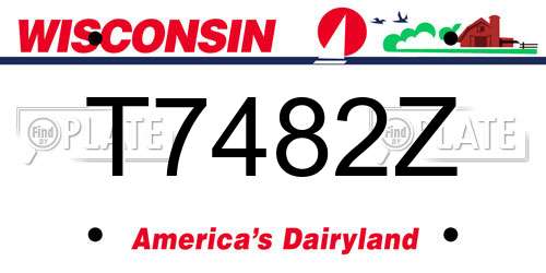 T7482Z Wisconsin License Plate