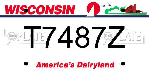 T7487Z Wisconsin License Plate