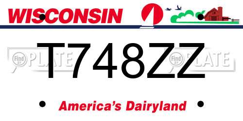 T748ZZ Wisconsin License Plate