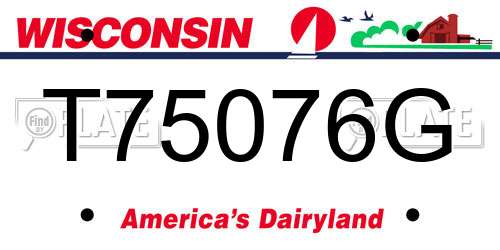 T75076G Wisconsin License Plate