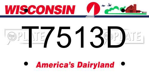 T7513D Wisconsin License Plate