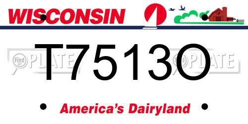 T7513O Wisconsin License Plate