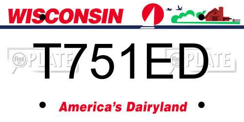 T751ED Wisconsin License Plate