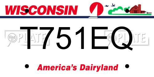 T751EQ Wisconsin License Plate